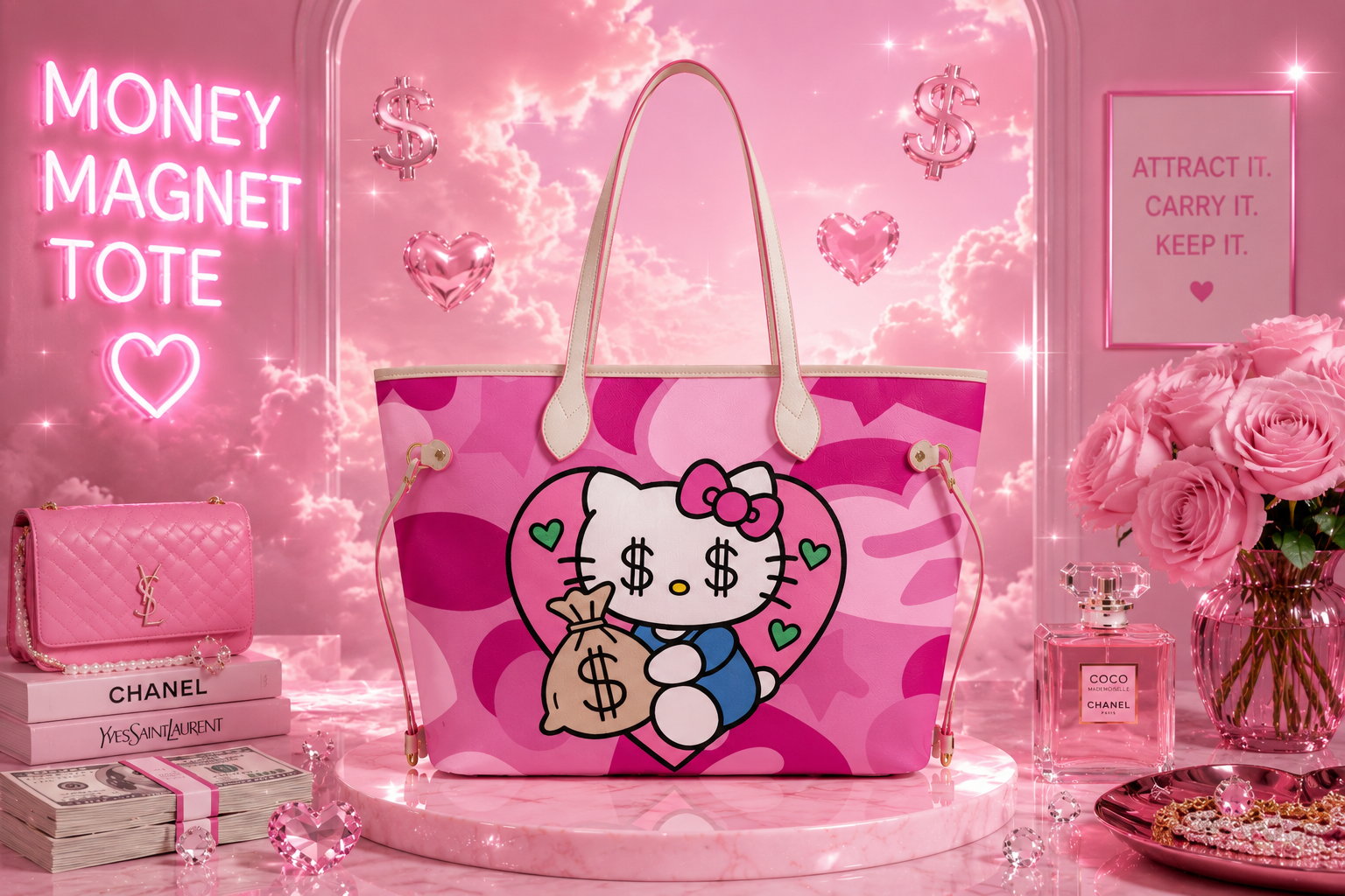 🎀 Pink / Princess Payday Money Magnet Tote